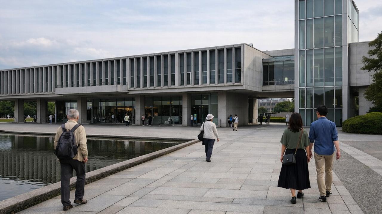 平和記念資料館と追悼施設で学びを深める来館イメージ