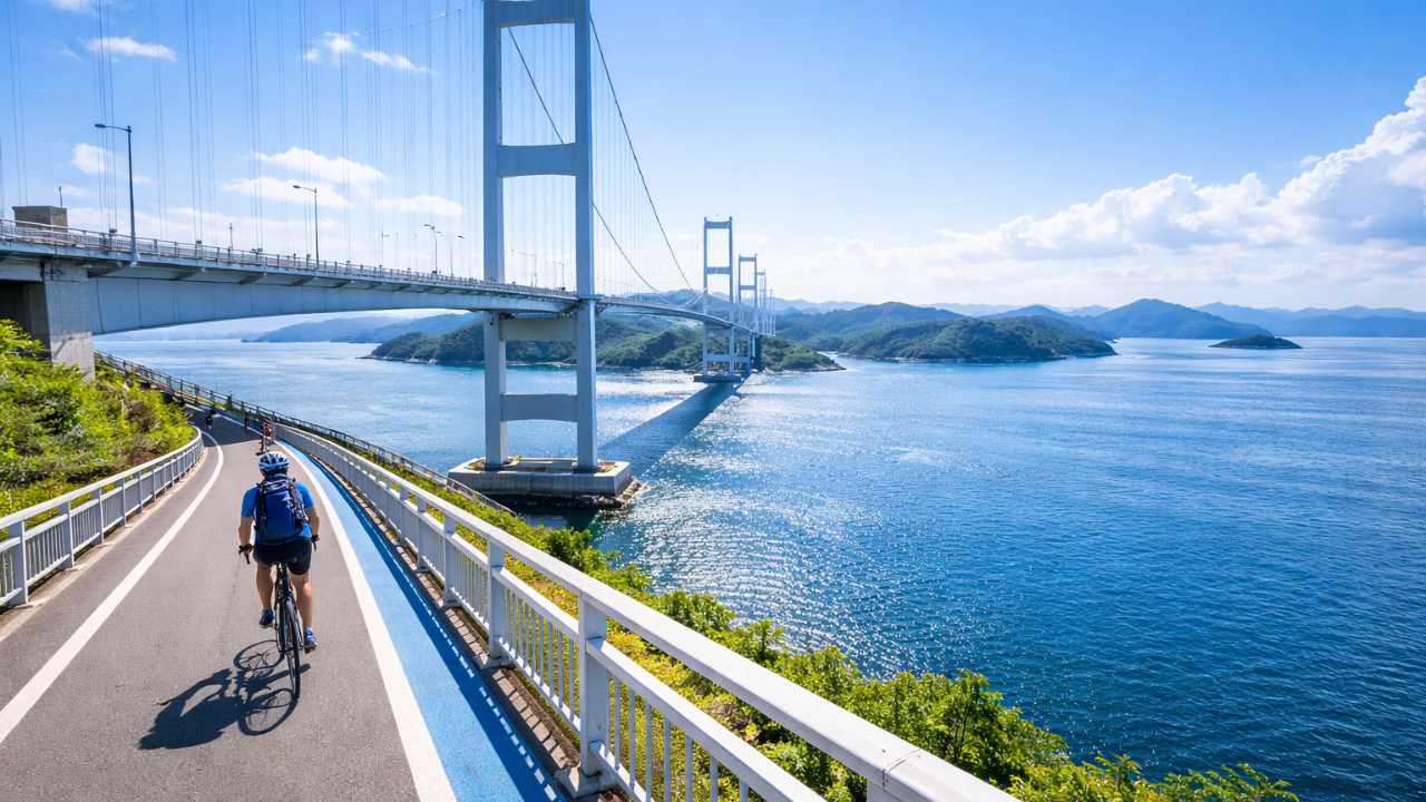 来島海峡大橋の迫力が伝わるアングル