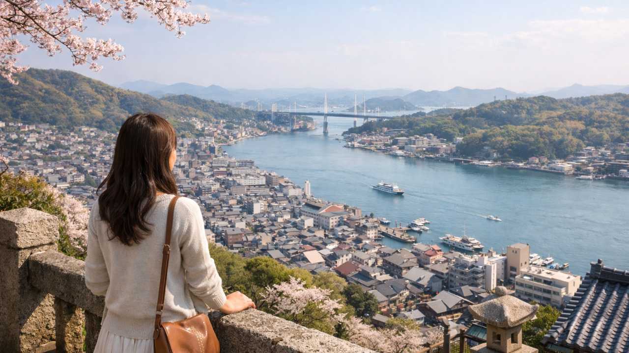 尾道 女子旅 モデルコースの全体像がわかる街並みと海の風景