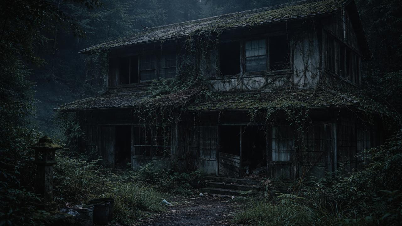 広島の峠道　己斐峠　中村家の廃屋のイメージ、写真風