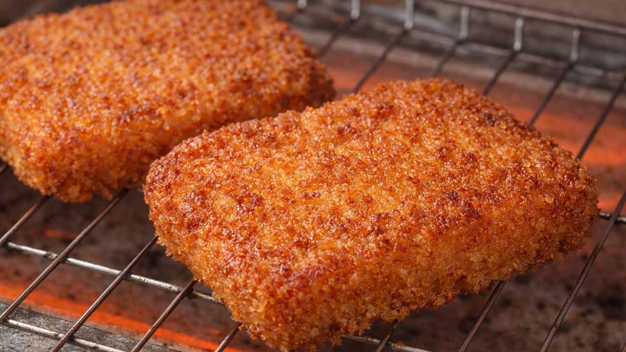 トースターで温めたがんすの焼き色がわかる寄りの料理写真風