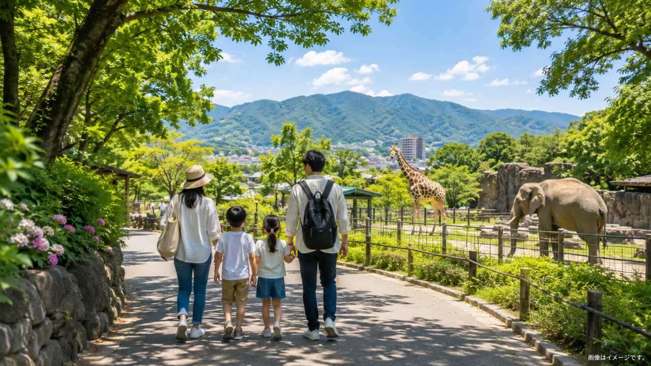 広島市安佐動物公園をテーマにしたブログ用アイキャッチ