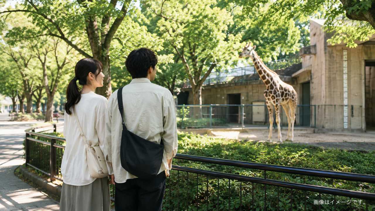 広島市安佐動物公園をデートで散策する大人向けイメージ