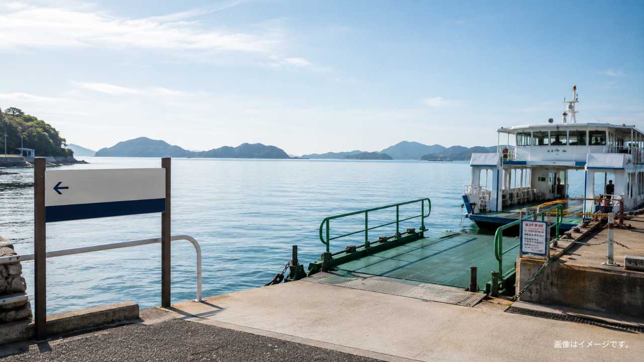 尾道市浦崎町の海辺にある静かな港をイメージした実写風写真